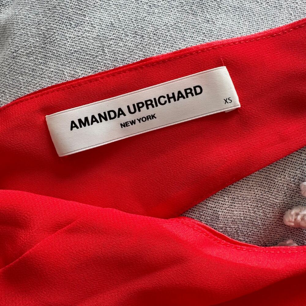 Amanda Uprichard Red Silk Satin "Rosemary" Gown Size XS Formal Evening - Picture 5 of 10